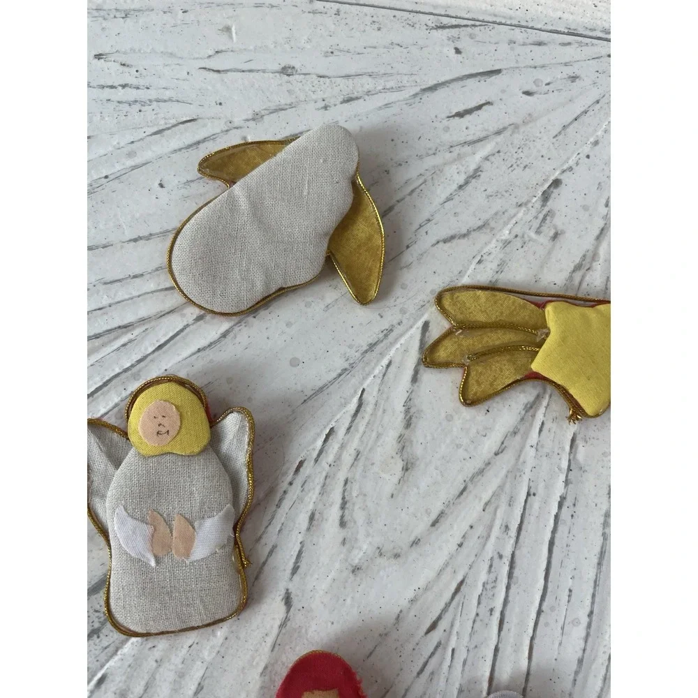Vintage Lot of 23 Puffy Fabric Nativity Pieces for Felt Board Display Story Play